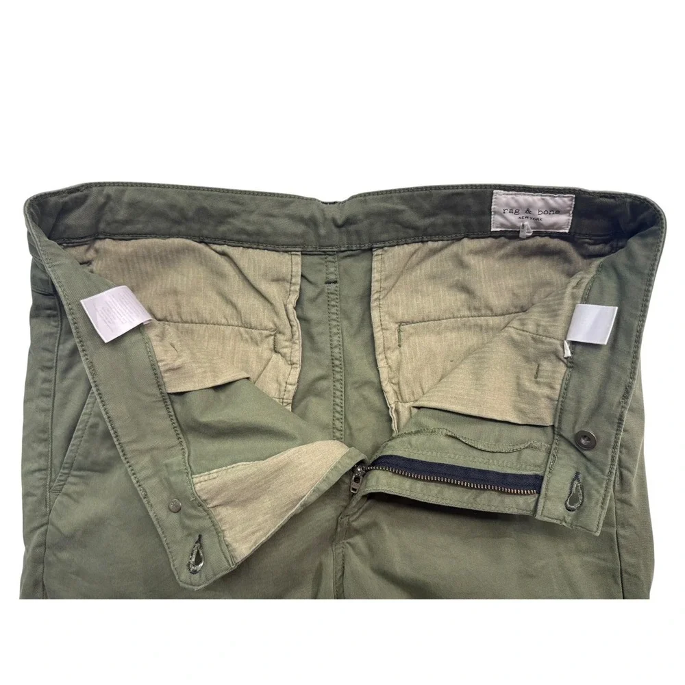 rag & bone Fit 2 Chino Pants Mens 33x30 Olive Green Cotton Twill Slim Fit